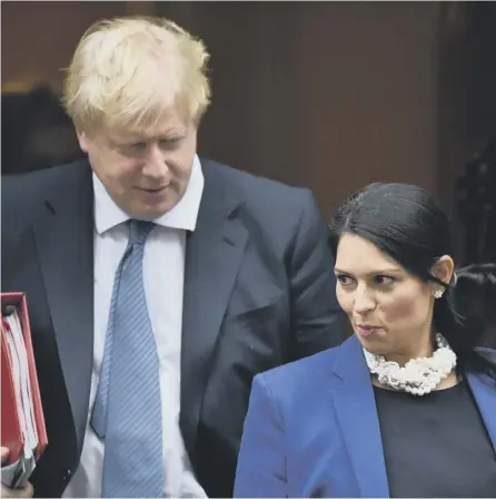  ?? PICTURE: AFP/GETTY ?? 0 Cabinet of chaos: Boris Johnson and Priti Patel’s actions show the UK government’s disarray