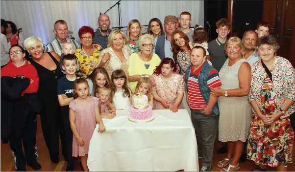  ??  ?? Orla Martins is pictured with family and friends at her 21st birthday party in the Upton Court Hotel.