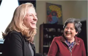  ?? HANNAH GABER/USA TODAY ?? Rep. Lois Frankel, D-Fla., right, regularly counsels Democrats new to the House, such as Rep. Abigail Spanberger, D-Va.