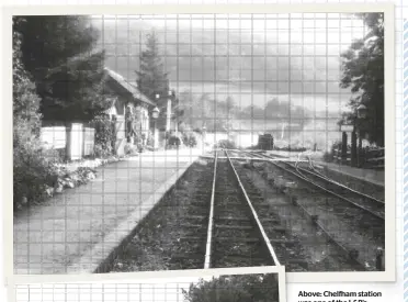  ?? CHRIS LEIGH COLLECTION ?? Above: Chelfham station was one of the L&amp;B’S prettiest, nestling amongst the trees. It’s now owned by today’s Lynton &amp; Barnstaple Railway and is being restored to its former glory. Note how the siding bisects the Down platform.