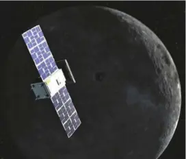  ?? FOTO CORTESÍA NASA ?? El CubeSat volará en una órbita única alrededor de la Luna. Inicia una nueva era de exploració­n espacial.