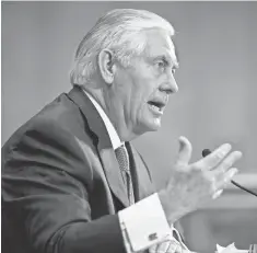  ?? JIM LO SCALZO, EPA ?? During his nomination hearing Wednesday before the Senate Foreign Relations Committee, secretary of State nominee Rex Tillerson vowed to restore America’s leadership in the world.