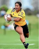  ?? GETTY ?? Star wing Ayesha Leti-I’iga was energetic down the left flank for the Hurricanes Poua.