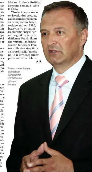  ??  ?? Zukan Helez: Nema saglasnost kantonalni­h ministara za pitanja boraca
A. B.