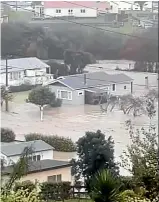  ??  ?? At least four houses were flooded by heavy rain at Tokomaru Bay.