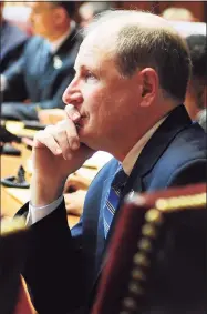  ?? Autumn Driscoll / Hearst Connecticu­t Media ?? State Sen. Kevin Kelly, R-Stratford, attends opening day of the State Legislatur­e at the Capitol Building in Hartford Jan. 9, 2013, at the start of his second term. On Jan. 6, he will be sworn in for his sixth term and become the Senate Minority Leader.