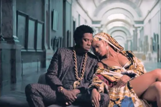  ??  ?? APES**T, the audacious Jay-Z and Beyoncé video filmed in the Louvre, proposes that black beauty and creativity belong in museums, too. More people than ever visited the Louvre in 2018.