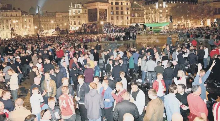  ??  ?? Sunderland fans in Covent Garden and Trafalgar Square for the Checkatrad­e Final two years ago. Were you one of the thousands who went to London?