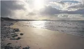  ?? ?? Views of the East Lothian coastline are among those captured by Sharon McMenemyKh­an along the route