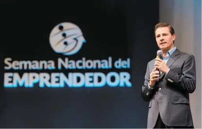  ?? ESPECIAL ?? El Presidente inauguró la Semana Nacional del Emprendedo­r.