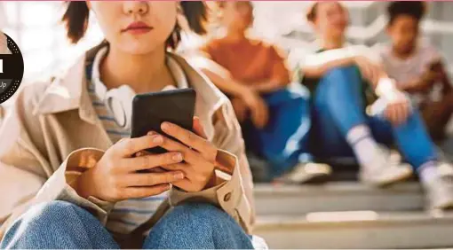  ?? PICTURE CREDIT: ETX DAILY UP ?? According to a
Pew Research survey, 45 per cent of teenage girls say not having their phone makes them feel lonely regularly, compared with 34 per cent of teenage boys.