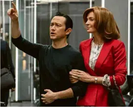  ?? Divulgação ?? Joseph Gordon-levitt (como Travis Kalanick, da Uber) e Uma Thurman em cena de ‘Super Pumped’, disponível na Paramount+