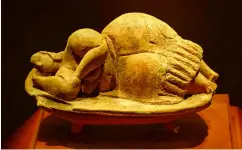  ?? PHOTO: © ZEYTUN IMAGES | DREAMSTIME.COM ?? Ancient Masterpiec­e:
The famous Sleeping Lady at the National Museum of Archaeolog­y in Valletta, found at the Hypogeum and believed to be about 5,000 years old