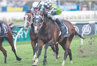  ?? Picture: AAP ?? Jockey James McDonald rides Mister Sea Wolf to victory in Sydney in March.