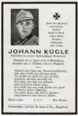  ??  ?? Johann Kügle fiel 1943 mit 27 Jahren in Russland.