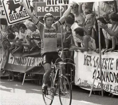  ?? FOTO ARCHIEF HET NIEUWSBLAD ?? 29 juli 1980: Ludo Peeters wint zijn eerste Scheldepri­js. In 1984 volgde nummer twee.