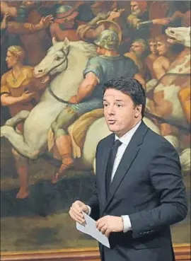  ?? MAURIZIO BRAMBATTI / EFE ?? Renzi valoró ayer en Roma sus mil días al frente del Gobierno