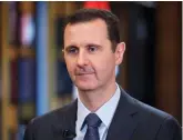  ??  ?? Holding on to power: Syrian President Bashar al-Assad