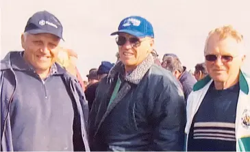  ?? ?? The Turra brothers, Jim, Frank and Dominic, at their farm’s clearing sale in late 2006 after they had sold their farm to Baw Baw Shire Council. The Turra name will take its rightful place in the new multi-use pavilion at the Trafalgar Recreation Reserve.