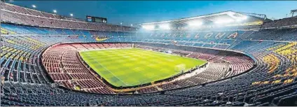  ?? FOTO: FCB ?? El Camp Nou no tendrá público salvo cambio de planes en el primer partido tras el parón previsto para el día 16 ante el Leganés
