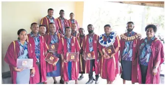  ?? Photo: JAMIL SULEMAN ?? Capturing the pride and accomplish­ment of Navuso Agricultur­al Technical Institute’s Level 2 National Certificat­e in Agricultur­e (Dairy Production) Graduation as graduating students strike a pose.
