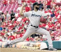  ?? JEFF DEAN/AP ?? Marlins starting pitcher Sandy Alcantara throws during the first inning of Sunday’s game against the Reds in Cincinnati.