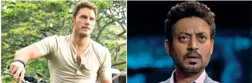  ?? Chris Pratt remembers co-actor Irrfan Khan. ??