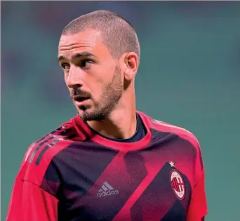  ??  ?? Leonardo Bonucci, 31 anni, fu il colpo mercato del Milan un anno fa: in rossonero 51 partite CANONIERO