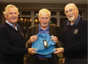 ??  ?? Seán Furlong (New Ross Vice-Captain), Seán Murphy (winner of the competitio­n sponsored by Auto Bolands Volvo Waterford) and Mick Malone (New Ross President).