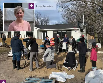  ?? Photos : Gracieuset­é Josée Lemoine ?? →
Josée Lemoine.
Une trentaine de voisins de Josée Lemoine est venue prêter main forte pour l’installati­on