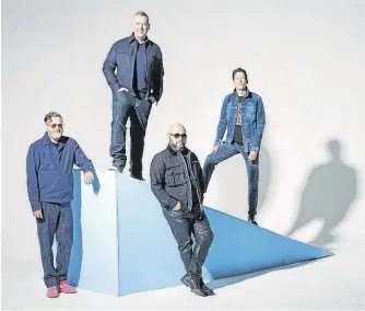  ?? POSTMEDIA NEWS ?? Barenaked Ladies, left to right: Kevin Hearn (keyboards), Ed Robertson (vocals/guitar), Tyler Stewart (drums) and Jim Creeggan (bass). ‘We really laid it all out on the table for each other,’ frontman Robertson says of the songs on their new album Detour de Force.