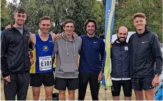  ?? ?? Top right, Team Bath Masters men and above, Team Bath Senior men, who both turned in strong performanc­es at the Midland Counties Short Stage Road Relay Championsh­ips. Left , Cath Dale in her England Masters vest at the Bristol 10K