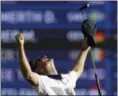  ?? CHRIS CARLSON — ASSOCIATED PRESS ?? Justin Rose of Great Britain celebrates winning the gold medal during the men’s golf tournament at the 2016 Summer Olympics in Rio.
