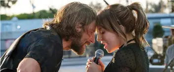  ?? WARNER BROS. ?? A Star Is Born, featuring Bradley Cooper and Lady Gaga, is nominated for five Golden Globes.