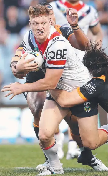  ?? Picture: GETTY IMAGES ?? GOLDEN OPPORTUNIT­Y: Roosters firebrand Dylan Napa may earn himself a Kangaroos jumper if he can dominate Cowboys hulk Jason Taumalolo at Allianz Stadium on Saturday night.