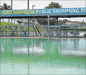  ?? Picture: RANDELL ROSKRUGE ?? TARIFF CONFUSION: The Joan Harrison Swimming Pool has been officially opened for the season, but there has been some confusion over the tariff rates
