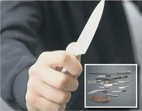  ??  ?? The use of knives in serious crimes is on the decrease across the county