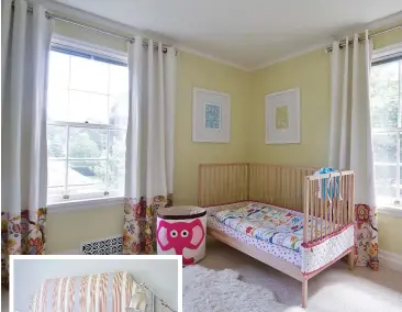  ??  ?? Jessica Cotton Polzl decorates with a light touch, but she is big on detail, including the children’s rooms with their custom drapes, custom-made headboard and fun accents.