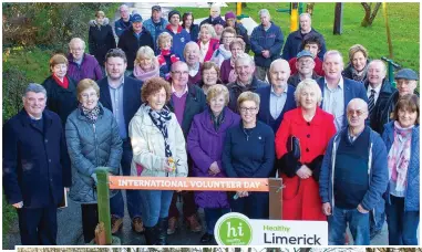  ?? BELOW RIGHT: Tess and Bill Lane of Kilconlea, Abbeyfeale, testing the new equipment. Photos by John Kelliher ?? LEFT: Limerick Council Social Developmen­t Directorat­e officer Mo Foley Walsh officially opening the new outdoor gym in Abbeyfeale. BELOW LEFT: Fr Casey’s GAA CE scheme workers who put it all into place, from left, Eddie Jordan, John F Dillane, John Casey, Terry Mahony, Dawn Brosnan, Patrick Smith, Joe Brosnan, Laurence Cronin, Jimmy Cahill, John Dillane and Peter Rowley Supervisor.