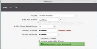  ??  ?? Linux Mint hält an der Home-verschlüss­elung fest: Der Installer bietet die Ecryptfs-option weiterhin, während sich Ubuntu inzwischen davon distanzier­te.