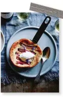  ??  ?? Chef @russellchi­nn of Cupitt’s Kitchen, near Ulladulla, NSW, shared his rhubarb clafoutis with lavender cream in the July issue. “The combinatio­n of heavy batter, tart rhubarb and sweet lavender cream make this dessert perfect for the colder months,” says Russell. Photograph­y @markroperp­hotography Styling @lee_blaylock