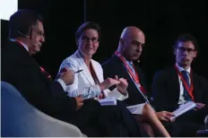  ?? ?? ESMA chair Verena Ross speaking during a panel discussion on supervisor­y convergenc­e