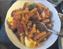  ??  ?? Cooked zucchini, squash and tomato are best fresh when served in a hearty sauce on lentil pasta.