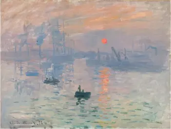  ?? © Christian Baraja SLB ?? Impression, Sunrise (1872) by Claude Monet. Oil on canvas, 50 x 65 cm Gift of Victorine and Eugène Donop de Monchy, 1940, Musée Marmottan Monet, Paris.
