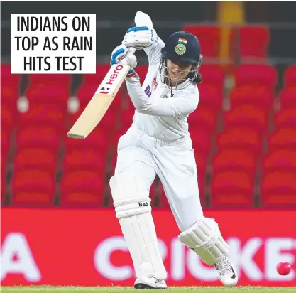  ?? ?? India’s Smriti Mandhana shone on a rain-affected first day. Picture: Getty