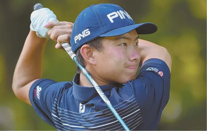  ?? STAFF PHOTO BY CHRISTOPHE­R EVANS ?? CHAMPIONSH­IP PEDIGREE: Brookline High’s James Imai has won multiple junior golf championsh­ips, and this summer played in the U.S. Amateur at historic Pebble Beach.