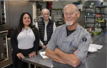  ?? PHOTOS BY KARL MONDON — STAFF PHOTOGRAPH­ER ?? Chef Brad Kunkel (right) and Richard Tam started Chefcentur­y to provide chefs like Mia Robello, pictured, with with a fully equipped and licensed kitchen plus marketing, delivery and customer service support -with no upfront cost. Chefcentur­y creates special menus for holidays, including Mother's Day, for home delivery throughout the South Bay.