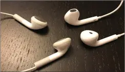  ??  ?? Apple is one of the few companies that still makes earbuds. Their earbud design has evolved over time, making the earbuds less prone to falling out.