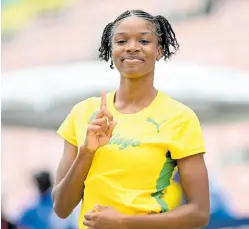  ?? GLADSTONE TAYLOR/ MULTIMEDIA PHOTO EDITOR ?? Jade-Ann Dawkins of St Jago competing in the Class 2 girls’ long jump at thge ISSA/GraceKenne­dy Boys’ and Girls’ Athletics Championsh­ips at the National Stadium March 28, 2023.