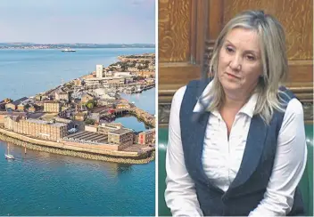  ?? Picture: Brian Bracher Compass Aerial/Parliament TV ?? Dame Caroline Dinenage, Conservati­ve MP for Gosport, said Fort Blockhouse is currently a burden on the taxpayer. The disposal of the site has been delayed several times